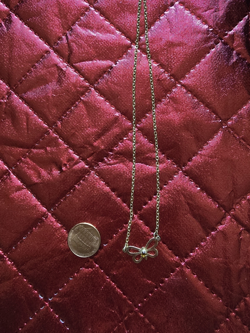 Vintage Rosecraft Birthstone Butterfly  Necklace - Women